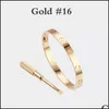 Bangle Gold Mens Bracelets Designer Bangles Love Bracelet Titanium Steel Sier Rose Braclets Vrouwen Mannen Schroef Schroevendraaier Sieraden Coup Dhuxv