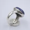 Cluster Rings Pure 925 Sterling Silver Ring Il più largo 19mm Lapislazzuli per donna