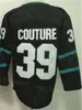 Men Blank Ice Hockey 48 Tomas Hertl Jerseys RETRO RETRO 65 ERIK KARLSSON 28 TIMO MEIER 39 Equipe de Couture Logan Black Green White Color All Stitching For Sport F￣s