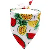 Hundkläder söt ananas vattenmelon frukttryck bandana för liten medelstor husdjurskatt bekväm halsduk justerbar valp bandanas haklappar