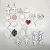 Sublimation Blank Earrings Heat Transfer Party Favor Earring Unfinished Wood Teardrop Pendants in 5 Assorted Shapes for Jewelry DIY Making Wholesale