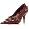 Najnowsze modne oryginalne skórzane buty na wysokich obcasach spiczasta pompa 8cm stroje obiadowe luksusowe designerskie obrzęk paska Nutki formalne buty