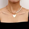 Perle di perle simulate fatte a mano nella collana a sospensione a ciondolo a ciondolo oro girocollo per feste di matrimonio accessibile