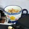 Kaffee Tee Sets Haferflocken Tasse Frühstück Milch Große Kapazität Europäischen Einfache Retro Keramik Becher Haushalt