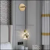 Appliques Murales Moderne Minimaliste Cristal Lampe Salon Chambre Bedsize Diamant Conception Cuivre Lumière Appliques Drop Delivery Lights Light Dhzbk