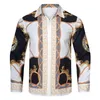 Men Casual Shirts Fashion Dress Hawaii Designer Flower Letter Print Long Sleeve Shirts