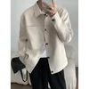 Mäns jackor Autumn/Winter Short Jacket Men modeficka Tooling Streetwear Korean Loose Bomber Mens Coat Outwear M-2XL