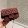 CC Çapraz Vücut Kadın Mini Süet Flep Kapitone Çantalar Buzlu Deri Klasik Pırlanta Altın Donanım Turnaza Zincir Crossbody Cüzdanlar Paralar Çanta Tasarımcısı HA