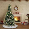 Dekoracje świąteczne 48 -calowe duże drzewo spódnica biała miękka pluszowa okładka bazowa do hodowli domowej i na zewnątrz