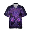 Men's Casual Shirts 3d Printed Magic Hand Evil Eye Hawaiian Shirt Men Short Sleeve Vintage Clothes Horror Cartoon For Loose Tops