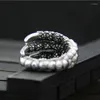 Clusterringen CR 925 Sterling Silver voor mannen Eagle Claw Ring Retro overdreven Fine Jewelry Maat 8-10 verstelbaar