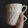 Tasses japonaises tasse à café et soucoupe ensemble exquis en céramique rétro personnalité créative diamant tasse fleur thé CL80304