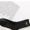 Women Triangle Letter Socks Black Cotton Knitted Letters Sock Warm Breathable