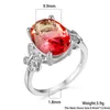 Обручальные кольца Rongxing Розовый овальный хрустальный элегантный циркон для женщин серебряный цвет Cz Каменное кольцо.