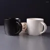 Kaffe te setar keramisk kopp europeisk stil enkel fast färg frukost tecup vatten kontor mugg