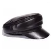 BERETS M￤rke 2022 V￥r/vinter unisex 54-60 cm BALCK ￄkta l￤der Vindt￤ta baseballm￶ssor Man/kvinna Duckbill Gorras