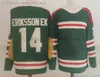 Movie College Hockey su ghiaccio indossa maglie cucite 14JoelEriksson 97KirillKaprizov 24MattDumba Men Reverse Retro Blank Green White Jersey