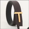 Paliw Tom Tf Fordly Belts Designer Pas Men Odzież Akcesoria Biznes Big Bluckle Fashion Women Wysokiej jakości prawdziwa skóra wit27 dhfon