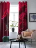 Perde kırmızı gül pencere oturma odası yatak odası perdeleri ev dekor mutfak kör bahisler