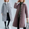 Parkas en duvet pour femmes hiver Vintage femmes 2022 à manches longues coton manteaux mode dames épais Plaid femme Streetwear élégant surdimensionné Jacke