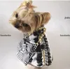 Cool Ins Style Female Dog Apparel Plaid Printed Dog Vest Sets Outdoor Durable Chai Keji Summer Flower Coat With Small Bag Y