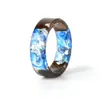 Anillo de resina de madera anillo de resina epoxi transparente moda joya de boda de flores secas hechas a mano anillo de amor para mujeres