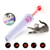 Oplaadbare projectie LED-kattenspeelgoed Pen Multi-patroon Infrarood Uv Paars licht Bijtvast Grappig Gatos Stick Mascotas Accessoires Juguetes LED Para Gatos