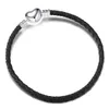 Silver k￤rlek l￤der rep armband diy fit pandora armband man kvinnor designer smycken g￥va