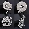 Brosches Leeker Women Vintage Flowers Pins With Big Grey Imitation Pearl Female Jewelry Accessories ZD1 LK7