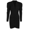 Casual Dresses Women Fashion Solid Color Ruched Deep V Neck Long Sleeve Party Bodycon Dress Fall