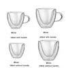 Mugs Double Wall Heart-shaped Glass Cup 180ml 240ml Elegant Fashion Transparent Home Tea Drink Milk Coffee Mug