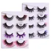 4 Pairs of Mink False Eyelashes Color Multi-Layer Thick Cross Mink Hair 6d Fluffy Lashes