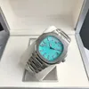2022 Nowy moda Nautilus Automatyczny luksusowy zegarek 5711 Seria jasnoniebieska srebrna pasek ze stali nierdzewnej