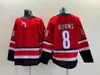 Maillots de hockey rétro inversés 2022 20 Sebastian Aho 11 J Staal 37 Andrei Svechnikov 86 Teuvo Teravainen 31 Frederik Andersen 8 Brent Burns Chemises rouges noires blanches