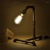Lampy stołowe Vintage Industrial Metal Rurka Water Rurka BARNE LICZBA AMERYKAŃ