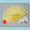 Party Favor 50Pcs / Lot Mariage Blanc Dentelle Fan Main Fans Déguisements Geisha / Espagnol Dhs Drop Delivery Maison Jardin Fournitures De Fête Ev Otxpj