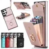 PU Leather Organ Multifunction Wallet Cases Card Slots Ring Stand Holder Shockproof Cover For Samsung S20 Plus S21 FE S22 Ultra A13 A33 A53 A12 A22 A32 A52 A72