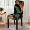 Chair Covers Tiger Leaf Print Stretch Cover High Back Dustproof Home Dining Room Decor Chairs Living Lounge Office