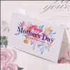 Greeting Cards Creative Mothers Day Thank You Card Blessing Flower Shop Birthday Thanksgiving Wholesale Drop Delivery Home Garden Fe Oteqf