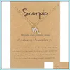 Collane con ciondolo 12 costellazioni di strass zodiacali Collana catena clavicola con carta regalo per uomini donne gioielli di compleanno all'ingrosso Otzrr