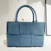 Modedesigner-Markenstil aus Segeltuch, lässige Tasche, Denim-Handtasche für Damen, gewebte Tragetasche