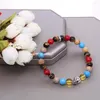 Strand Hemiston Material Colorido Mistura com Skull Bead Bracelet Glam Jewelry Soul Gift for Women 93