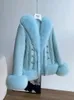 Haut en fourrure pour femmes Designer 2022 mode automne hiver col réel veste et manteaux Vintage Design court