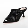 Sandals Women's Rhinestone Hollow Toe Slippers Fashion Korean High Heels Fairy Pointed Stiletto Shoe Large Size 42