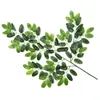 Decorative Flowers 60Pcs/lot Artificial Green Leaf Plants 50 Leaves 3 Branches Tree Silk Stem Wedding Garden Home Decoration