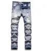 2022 Jeans para hombre Ripped Skinny Stretch Biker Denim Slim Fit Hip Hop Pantalones para hombre Pantalones Asia Tamaño 29-38 Alta calidad AOXLPurple jeans