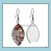 Dangle Lustre Sublimation Blanc Pendentif Boucles D'oreilles Créatif En Forme De Coeur Goutte D'eau En Métal Transfert De Chaleur Boucle D'oreille Diy Bijoux Acce Otyvi