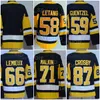 2023 Kış Klasik Hokey 58 Kris Letang Jersey Ters Retro 16 Jason Zucker 87 Sidney Crosby 71 Evgeni Malkin 66 Lemieux 59 Jake Guentzel Tümü Dikişli Alternatif