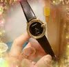 Kvinnor Small Bee G Shape Dial Watch Quartz Battery Japan Movement ￤kta l￤derb￤lte keramiska ultratunna lady All brottskedjan armband armbandsur