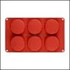 Baking Moulds Homemade Silcone Mini Pie Pan Quiche/Tart 6 Cavity Fluted Tartlet Pan/Mold Mold Sile Soap Molds 099 Mods Drop Delivery Ot54I